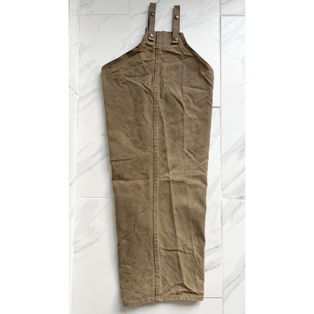 Vtg CC Filson 22H Hunting Chap Tin Cloth Waxed Cotton Stained **One Chap Only